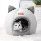 Cat Cave Bed – Cozy Covered Indoor Bed with Cushion