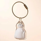 Adorable Cat Hair Storage Pendant Keychain Transparent Cat/Dog Hair Storage Container for Pet Lover DIY Pet Memorial Keychain