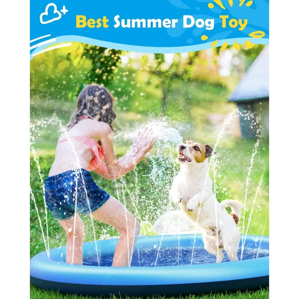 Dog Splash Pad Anti-Slip Water Play Mat & Sprinkler Toy