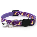 Adjustable Cat Collar with Bell – Colorful Paw Print Kitten Collar