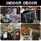 200 Sqft Spider Webs Halloween Decorations with Fake Spiders, Super Stretch Cobwebs for Halloween Indoor and Outdoor Party