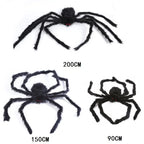 150/200cm Black Scary Giant Spider Huge Spider Web Halloween Decoration Props Haunted House Holiday Outdoor Giant Decoration