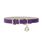 PU Leather Cat Collar Adjustable Soft Padded Pet Collar with Bell