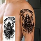 1 Sheet Evil Grim Reaper Skull Temporary Tattoos For Men Women Waterproof Fake Tattoos 3D Dragon Scorpion Warrior Tatoo Stickers