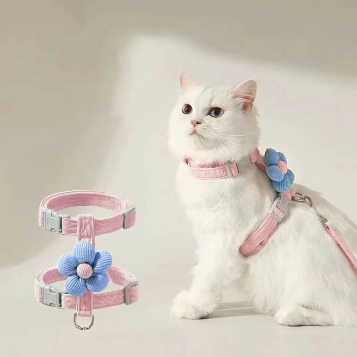 Cat Harness and Leash Set – Adjustable Walking Harness