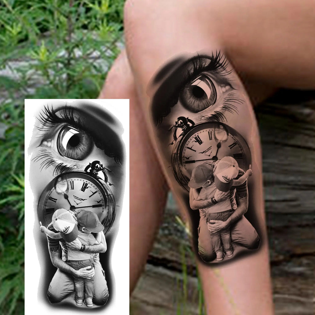 1 Sheet Evil Grim Reaper Skull Temporary Tattoos For Men Women Waterproof Fake Tattoos 3D Dragon Scorpion Warrior Tatoo Stickers