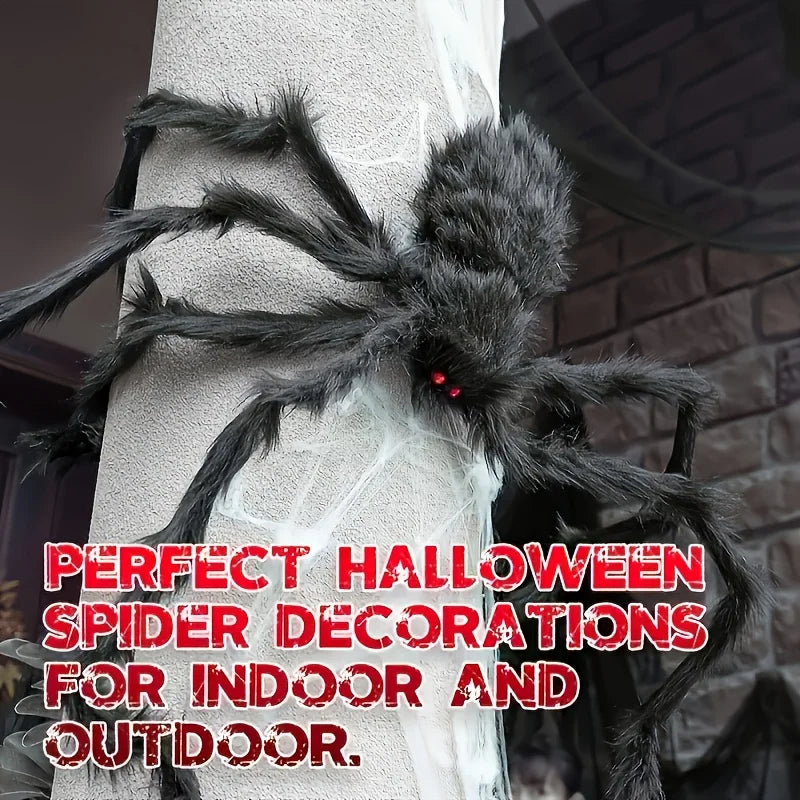 1/2pcs Halloween Spiders 50cm Fake Scary Hairy Spider for Halloween Decoration Outdoor Plush Spider Deco Indoor Yard Party Props