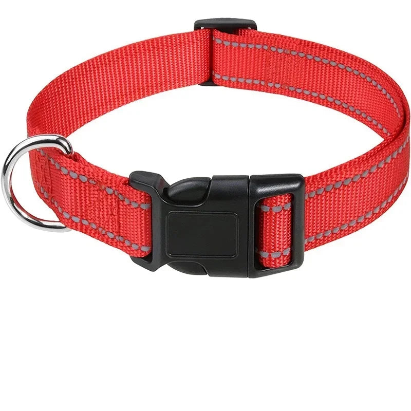 Reflective Dog Collar Adjustable Nylon Safety Collar for Small & Medium Dogs
