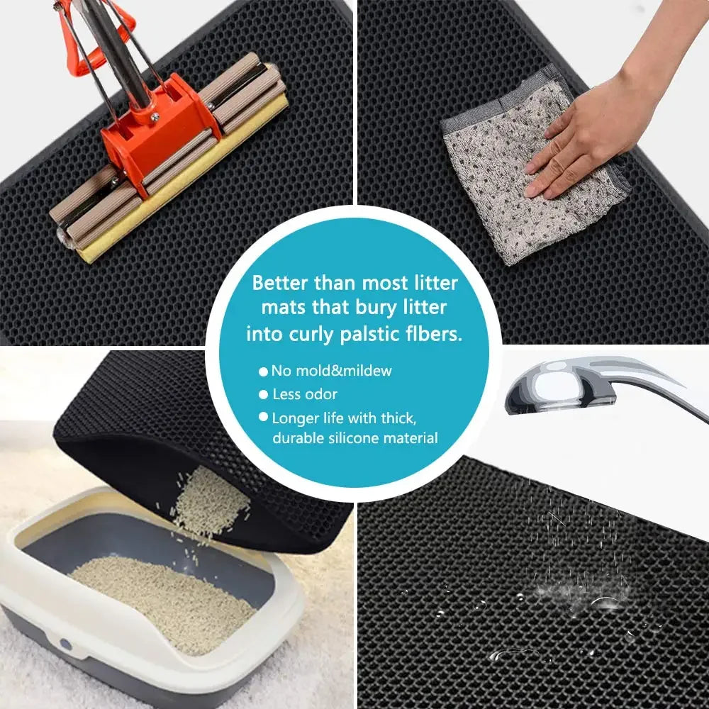 Cat Litter Mat – Double Layer Waterproof Litter Box Mat