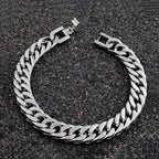 MKENDN 8/10/12MM Cuban Link Chain Bracelets for Men Women Solid Stainless Steel Curb Link Chain Wristband Jewelry Gifts