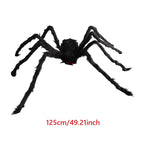 Horror Halloween Plush Spider Decoration Giant Halloween Spiders Web Party Prop Haunted Outdoor Chamber Prank Black Spider Decor