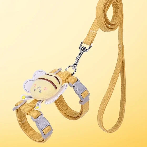 Cat Harness and Leash Set – Adjustable Bee Walking Vest