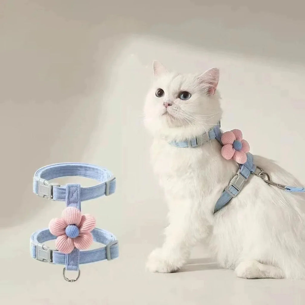 Cat Harness and Leash Set – Adjustable Small Pet Walking Harness