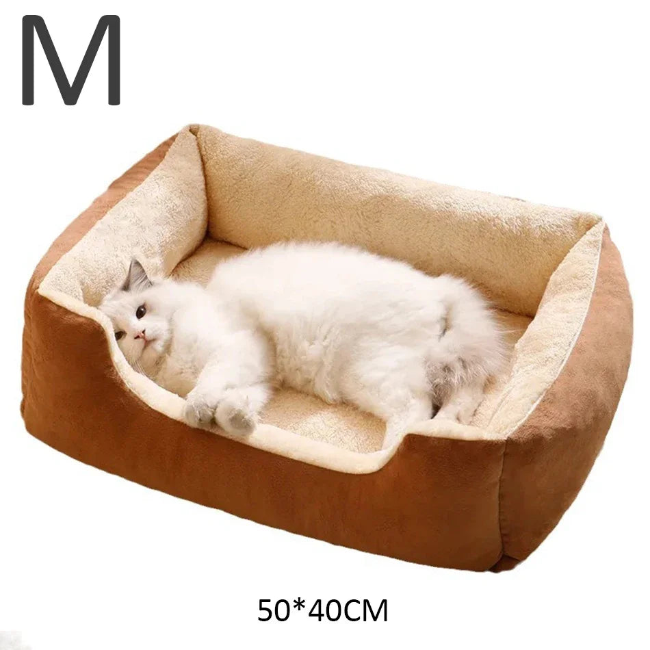 Cat Bed, Soft Plush Kitten Sleeping Cushion for Home