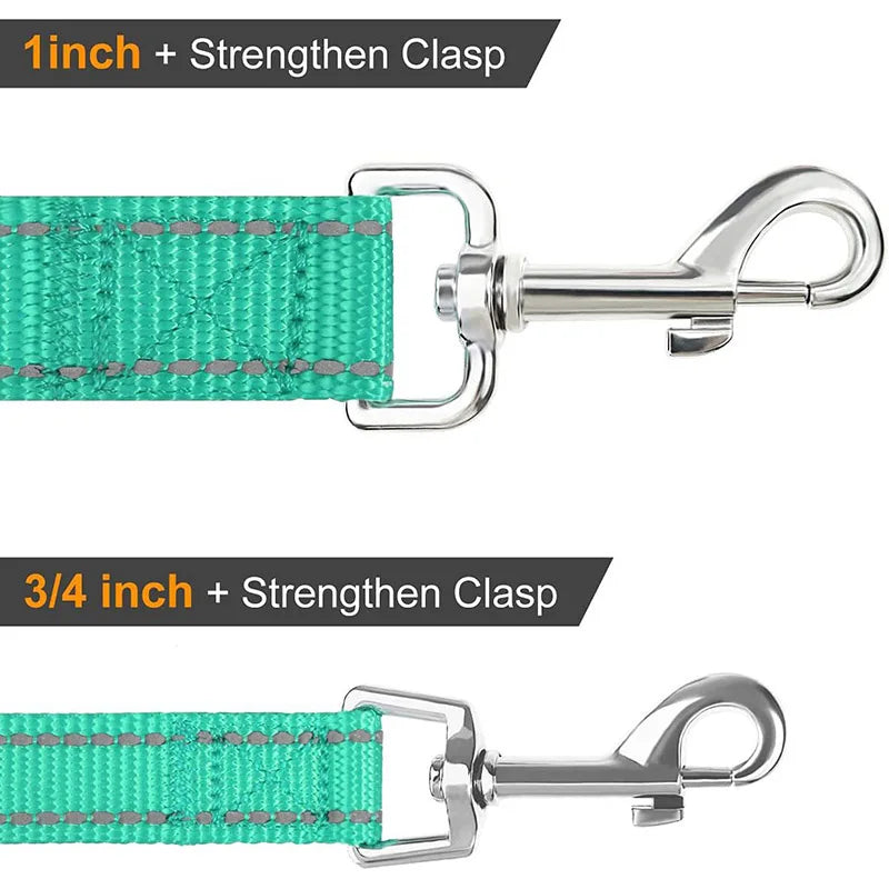 Reflective Dog Leash, Nylon Walking and Training Lead for Night
