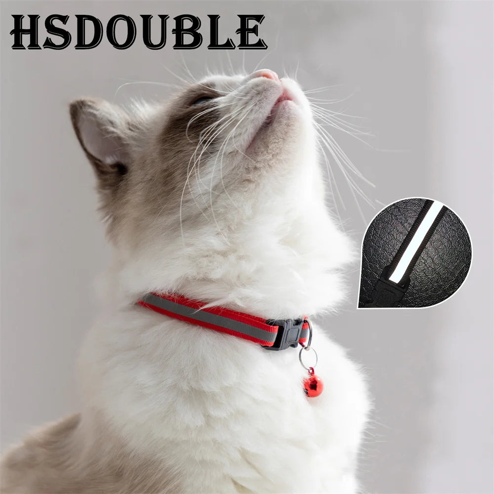 Reflective Cat Collar with Bell, Adjustable Breakaway 2-Pack