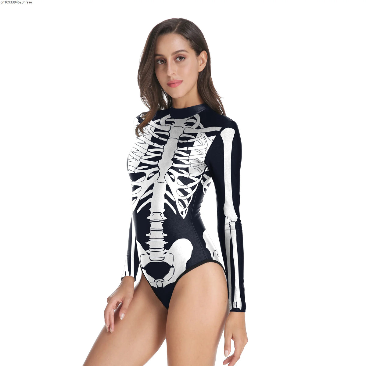Halloween Stage Performance Clothing Sexy 3D Skull Punk Image Slim Comfortable Bodysuit Swimwear Swimsuit Cosplay Dress Up