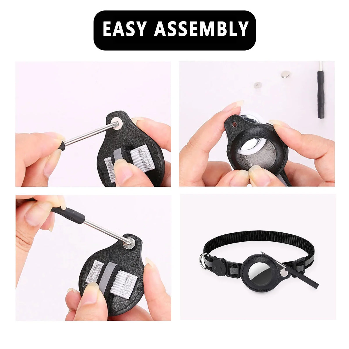 AirTag Cat Collar Adjustable Breakaway Reflective Holder