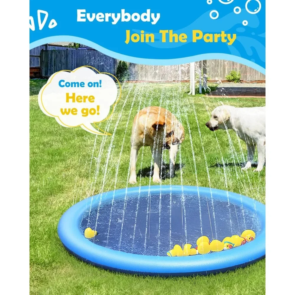 Dog Splash Pad Anti-Slip Water Play Mat & Sprinkler Toy