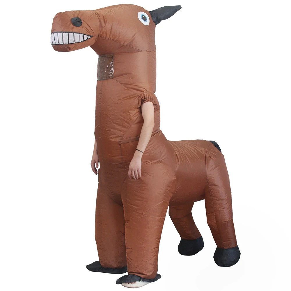 Full Coverage Dinosaur Horse Inflatable Suit Adult Wear Animal Cartoon Doll Costume Halloween Cosplay Clothing Prop