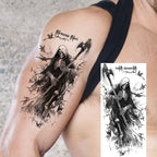 1 Sheet Evil Grim Reaper Skull Temporary Tattoos For Men Women Waterproof Fake Tattoos 3D Dragon Scorpion Warrior Tatoo Stickers
