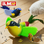 Interactive Bird Cat Toy, Hanging Plush Toy with Sound