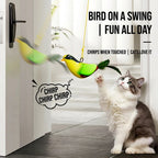 Interactive Bird Cat Toy, Hanging Plush Toy with Sound