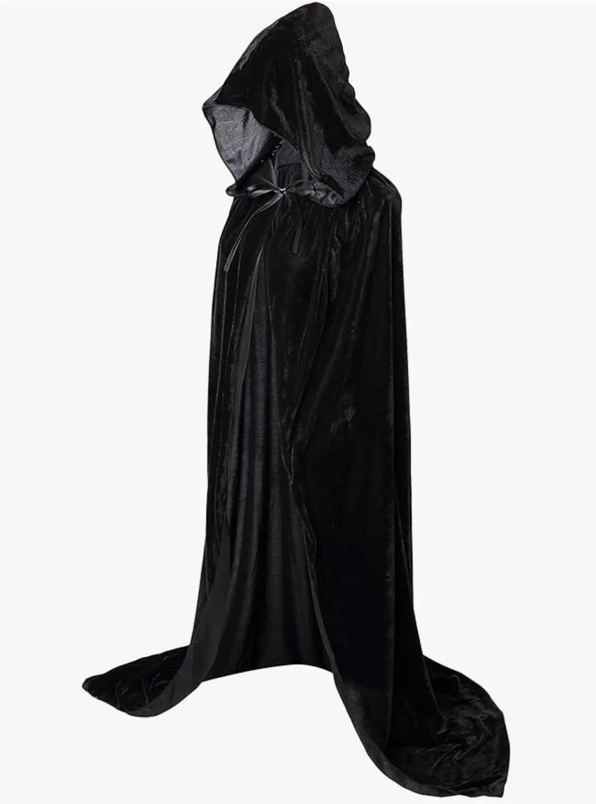 Halloween Pleuche Velvet Cloak Cape Hooded Medieval Costume Witch Wicca Vampire Halloween Cosplay Costume Cape for Christmas