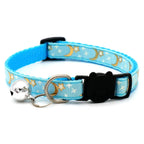Adjustable Cat Collar with Bell – Colorful Paw Print Kitten Collar