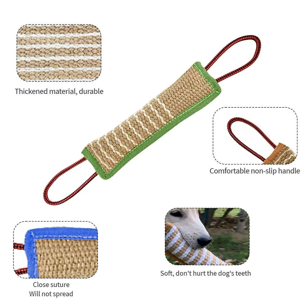 Dog Tug Toy – Jute Chew & Training Toy with Handles