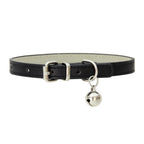 PU Leather Cat Collar Adjustable Soft Padded Pet Collar with Bell