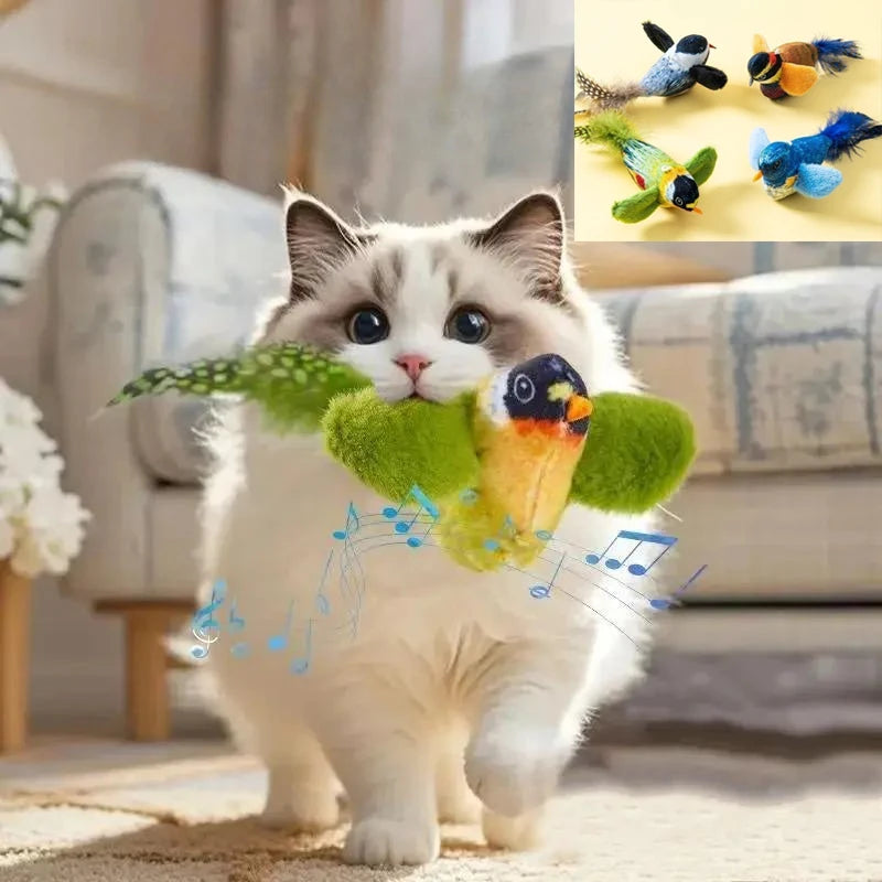 Interactive Bird Cat Toy – Teaser with Catnip