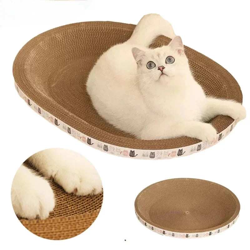 Corrugated Cat Scratching Post with Catnip & Lounge Bed