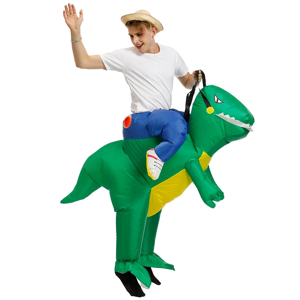 Cosplay T-REX Dinosaur Inflatable Costume Party Costumes Fancy Mascot Anime Halloween Costume For Adult Kids Dino Cartoon