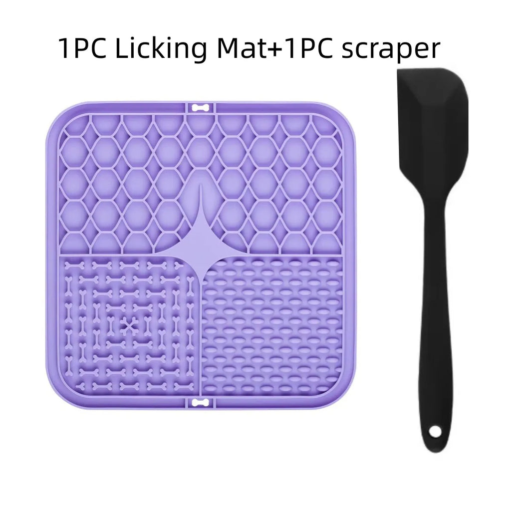 Pet Lick Silicone Mat for Dogs Pet Slow Food Plate Dog Bathing Distraction Silicone Dog Sucker Food Training Dog Feeder Supplies