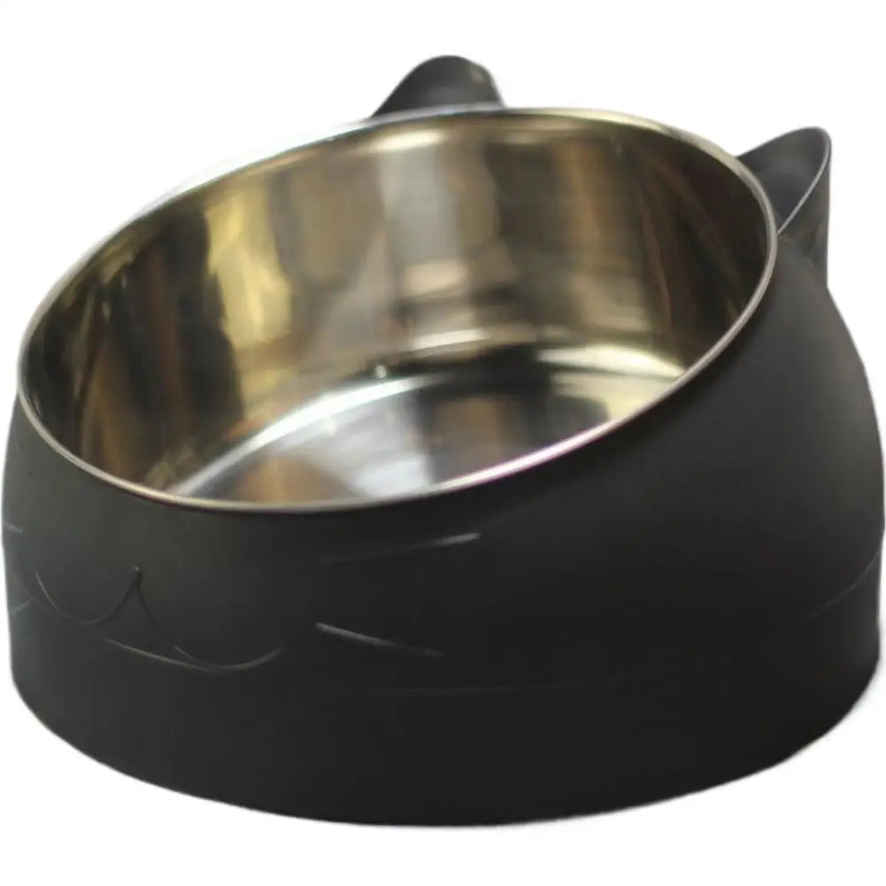Stainless Steel Cat Bowl – 15° Inclined Non-Slip Feeder