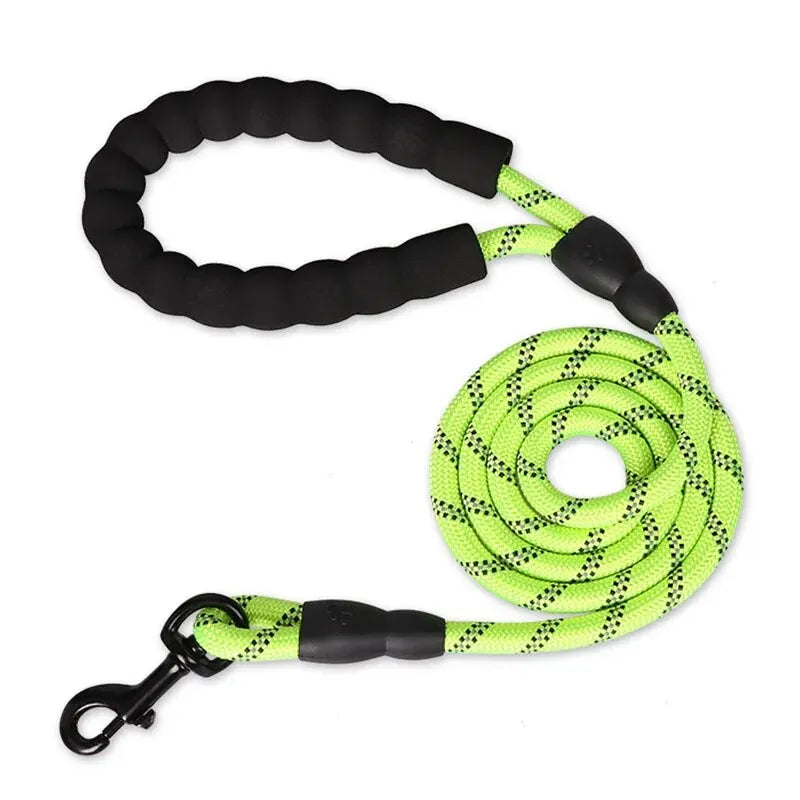 Reflective Dog Leash Heavy Duty Nylon Padded Handle