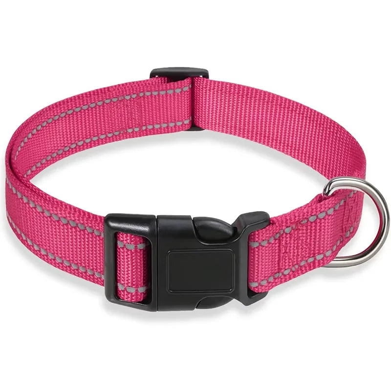 Adjustable Dog Collar, Soft Padded Nylon Collar with Buckle