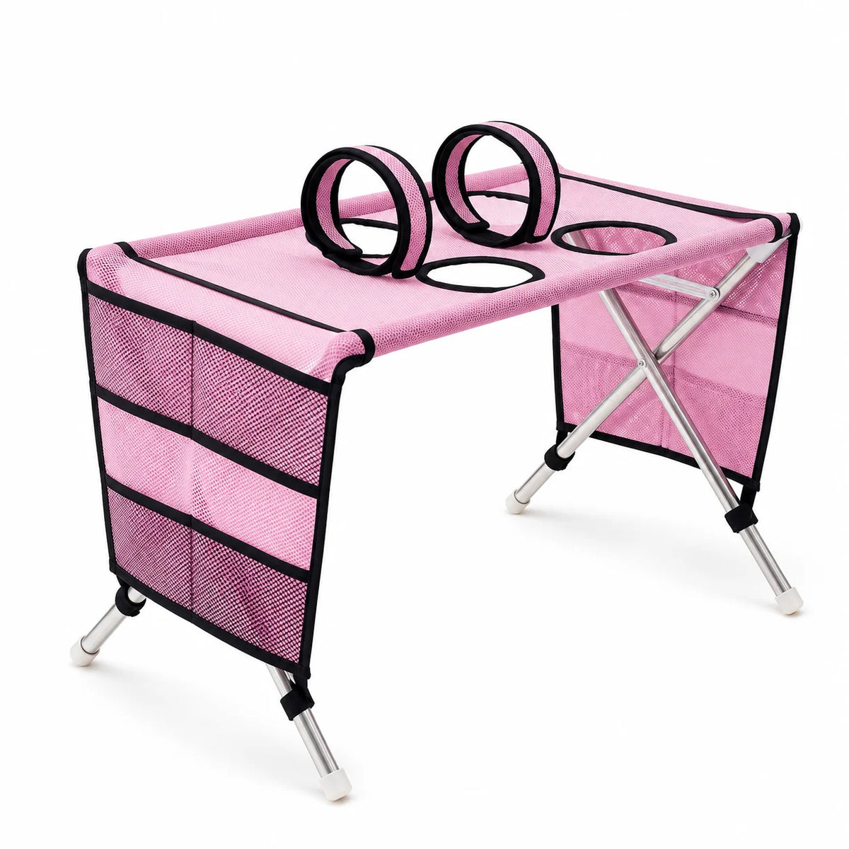 Foldable Pet Grooming Table Adjustable Dog Cat Hair Brushing Bath Stand Multi-Hole Non-Slip Portable Grooming Platform