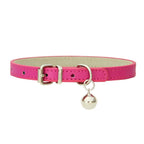 PU Leather Cat Collar Adjustable Soft Padded Pet Collar with Bell