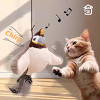 Interactive Bird Cat Toy, Hanging Plush Toy with Sound