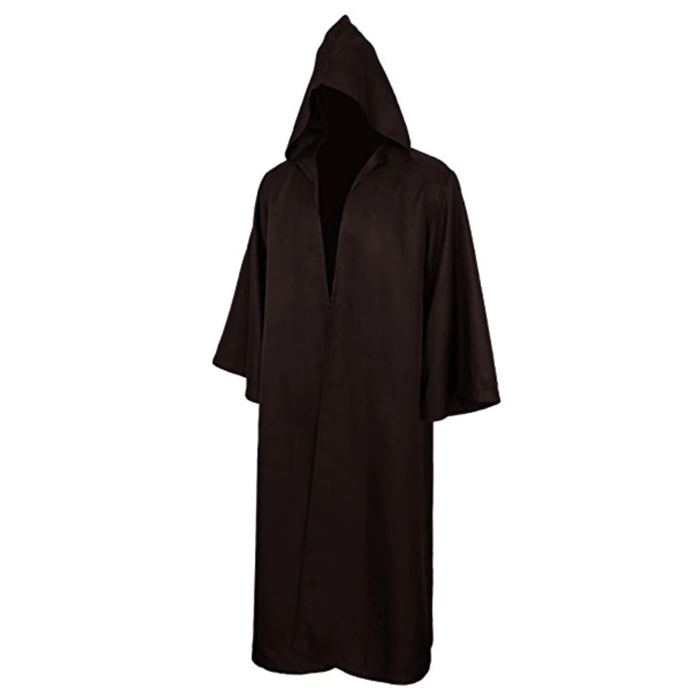 Black Cape Cloak Warrior Costume for Adults Vampire Cape with Hood Adult Halloween Cosplay Vampire Christmas Costume Robe Cape