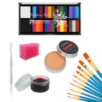 26 Colors Body Paint Set with Brushes and Stickers Water-Soluble UV Luminous Face Body Paint Art for Stage Performances Makeup