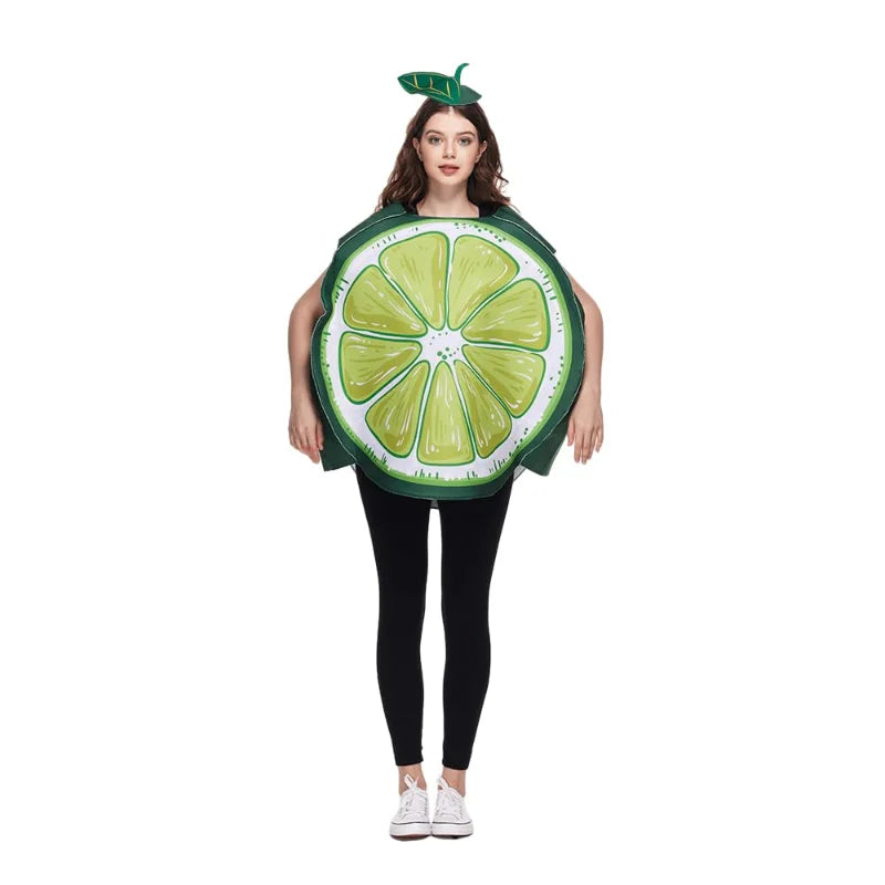 2 Pcs Couples Adults Vodka Bottle and Lime Slice Drink Suit Halloween Costumes Women and Men Food Drinks Party Cosplay Carnival