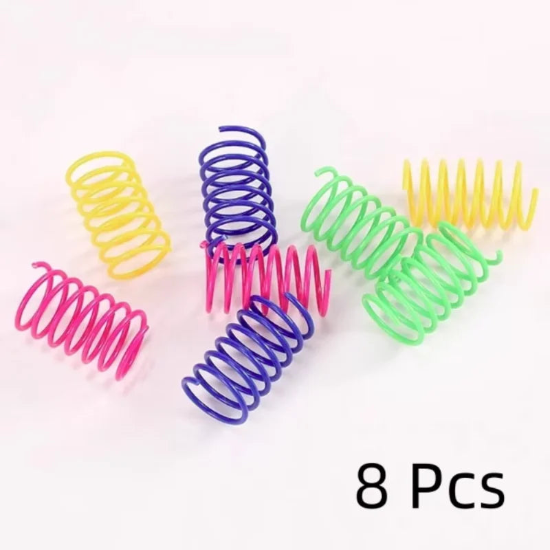 Interactive Cat Spring Toy – Colorful Plastic Jumping Toy