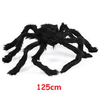 150/200cm Black Scary Giant Spider Huge Spider Web Halloween Decoration Props Haunted House Holiday Outdoor Giant Decoration