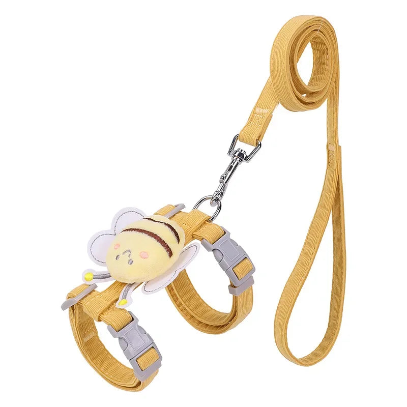 Cat Harness and Leash Set – Adjustable Bee Vest for Walking