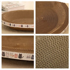 Corrugated Cat Scratching Post with Catnip & Lounge Bed