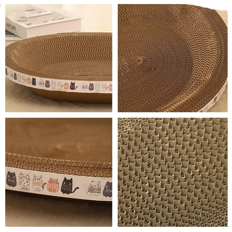 Corrugated Cat Scratching Post with Catnip & Lounge Bed