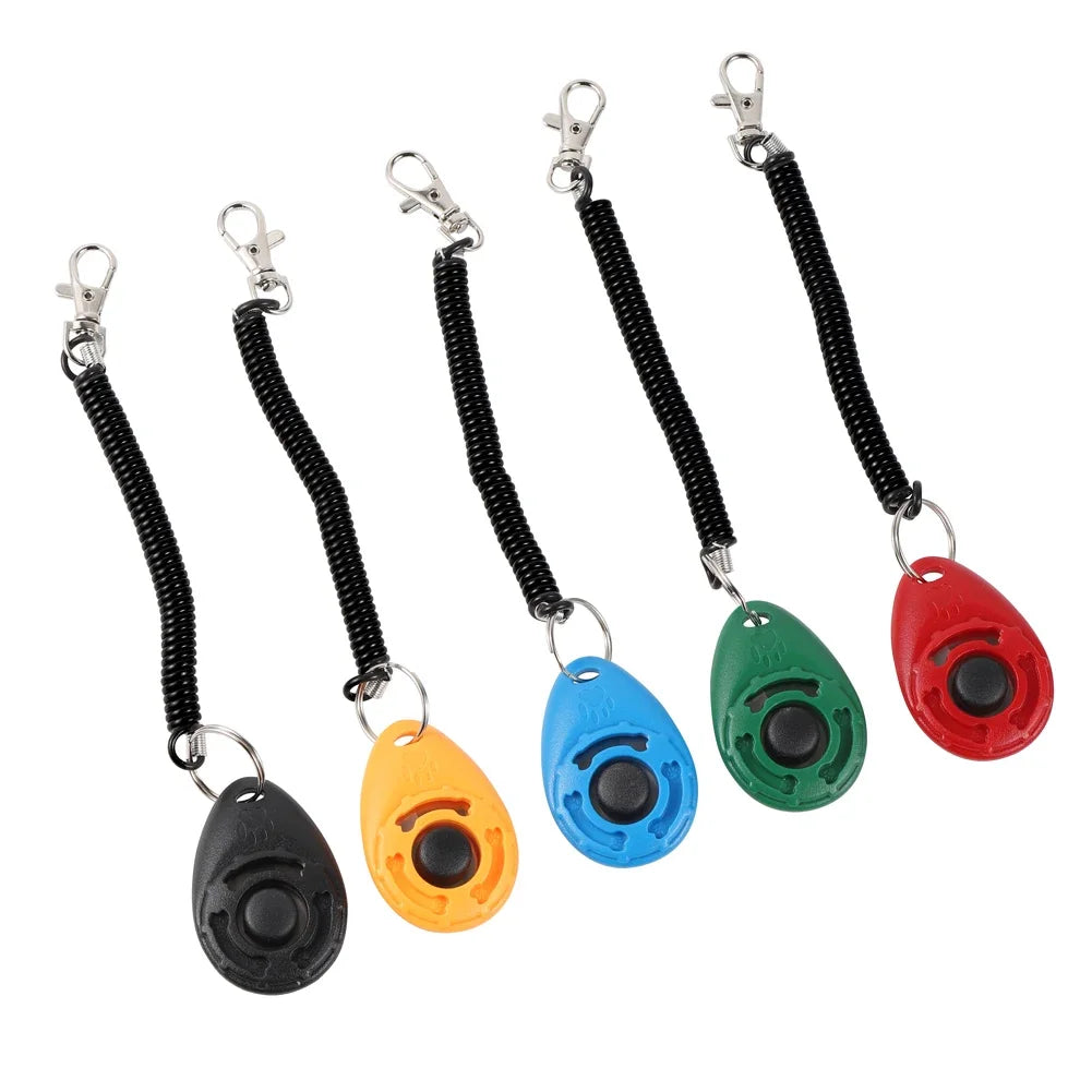 Dog Training Clicker Plastic Adjustable Wrist Strap Pet Trainer